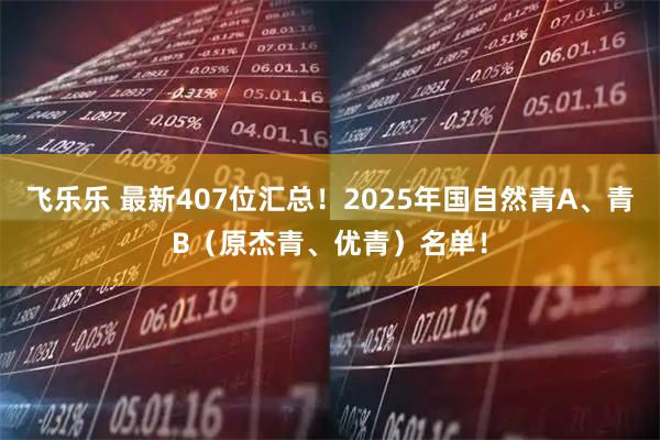 飞乐乐 最新407位汇总！2025年国自然青A、青B（原杰青、优青）名单！