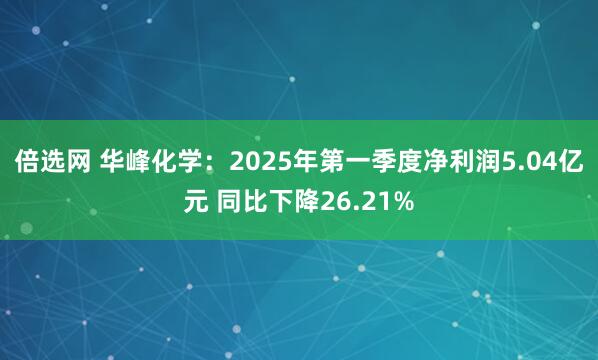 倍选网 华峰化学：2025年第一季度净利润5.04亿元 同比下降26.21%